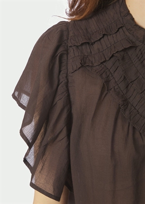 Vinsa s voile top Dark Brown Neo Noir 